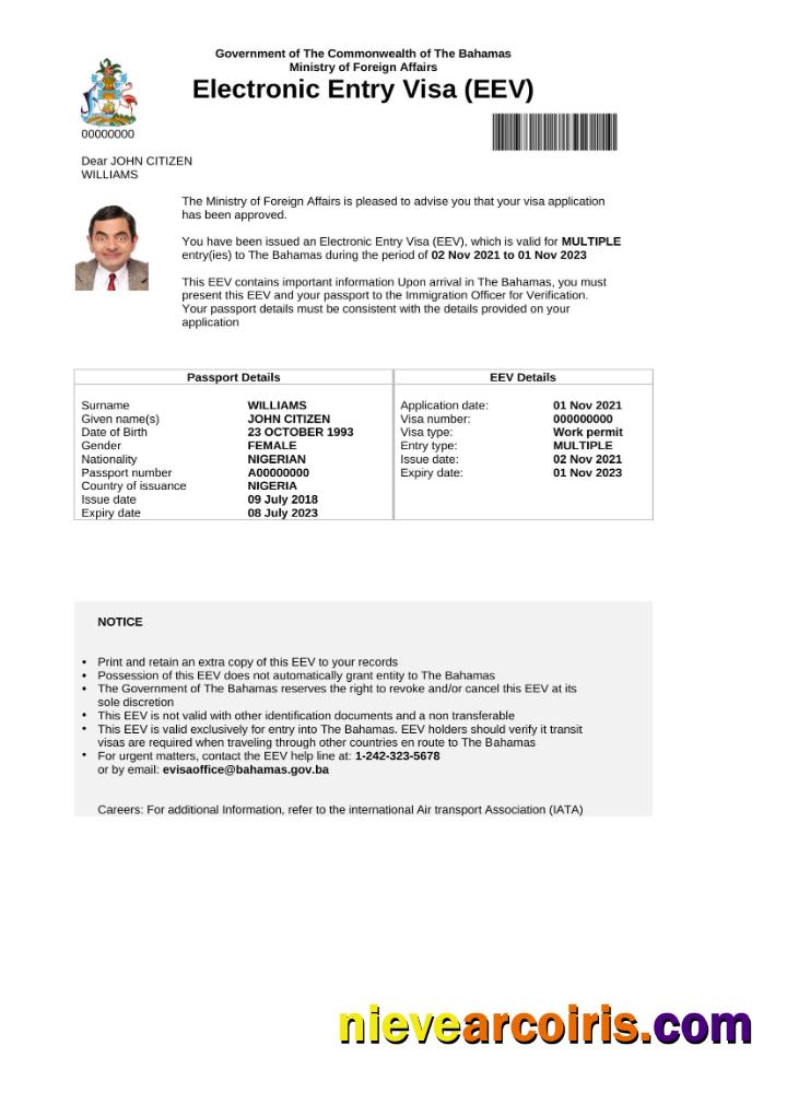 Bahamas e-visa